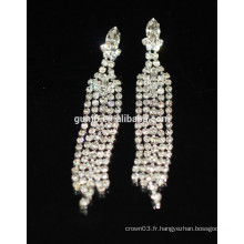 Nouvelle promotion Bridal Elegant Silver Drop Crystal Stud Earrings